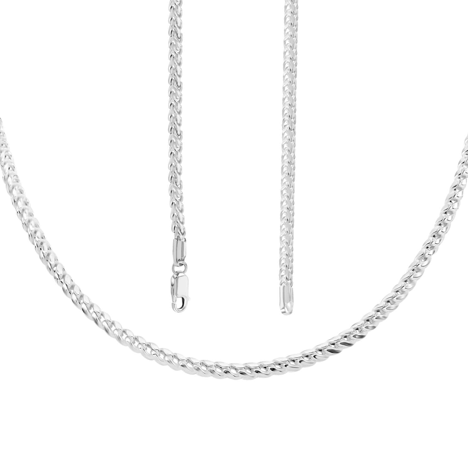 Sterling Silver Flash 3.50mm Rounded Franco Chain Necklace 18 Inches 12.7  Grams