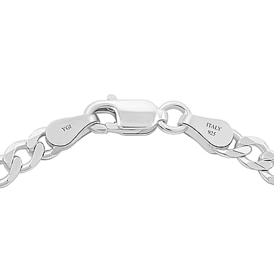 Sterling Silver 4mm Curb Chain Bracelet (7.25 In) 4.20 Grams