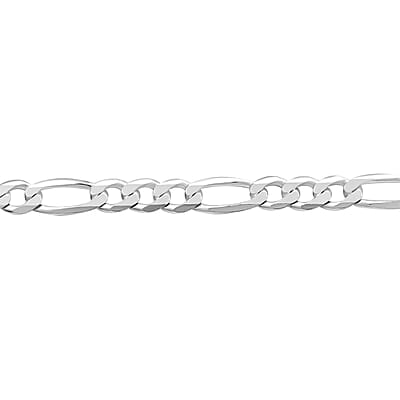 Sterling Silver 4mm Figaro Chain Bracelet (7.25 In) 4 Grams