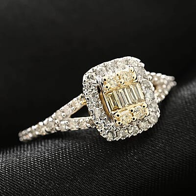 Natural Yellow and White Diamond 0.50 ctw Ring in 14K Yellow Gold (Size 10.0)