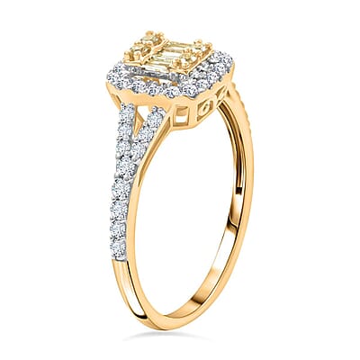Natural Yellow and White Diamond 0.50 ctw Ring in 14K Yellow Gold (Size 10.0)