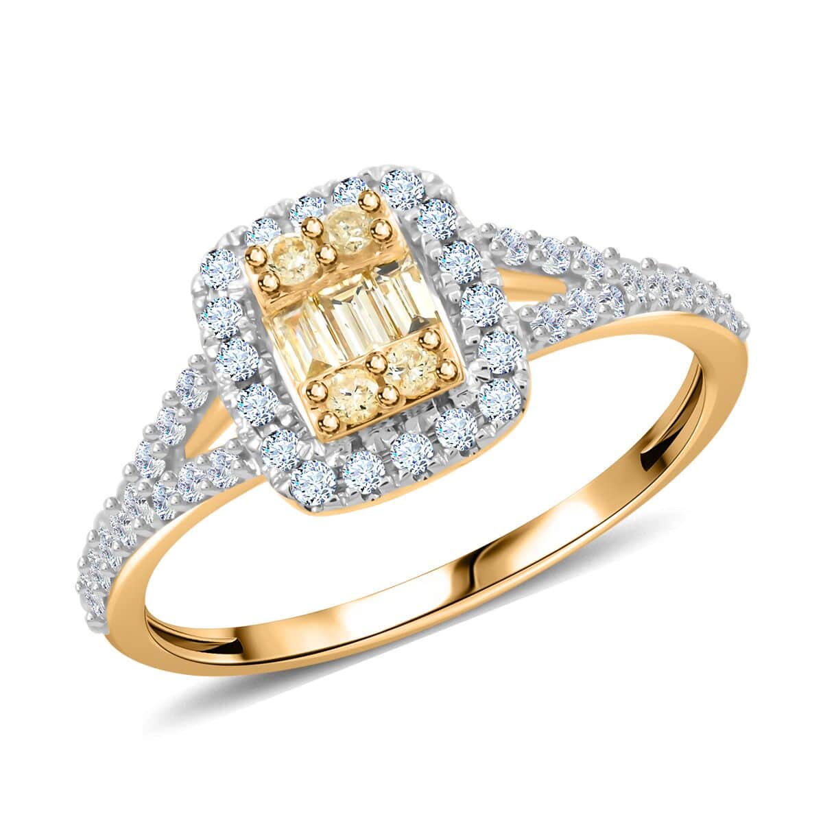 14K Yellow Gold Natural Yellow and White Diamond Ring (Size 11.0) 0.50 ctw image number 0