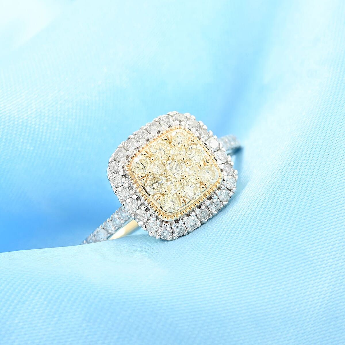 14K Yellow Gold Natural Yellow and White Diamond Ring (Size 9.0) 1.00 ctw image number 1