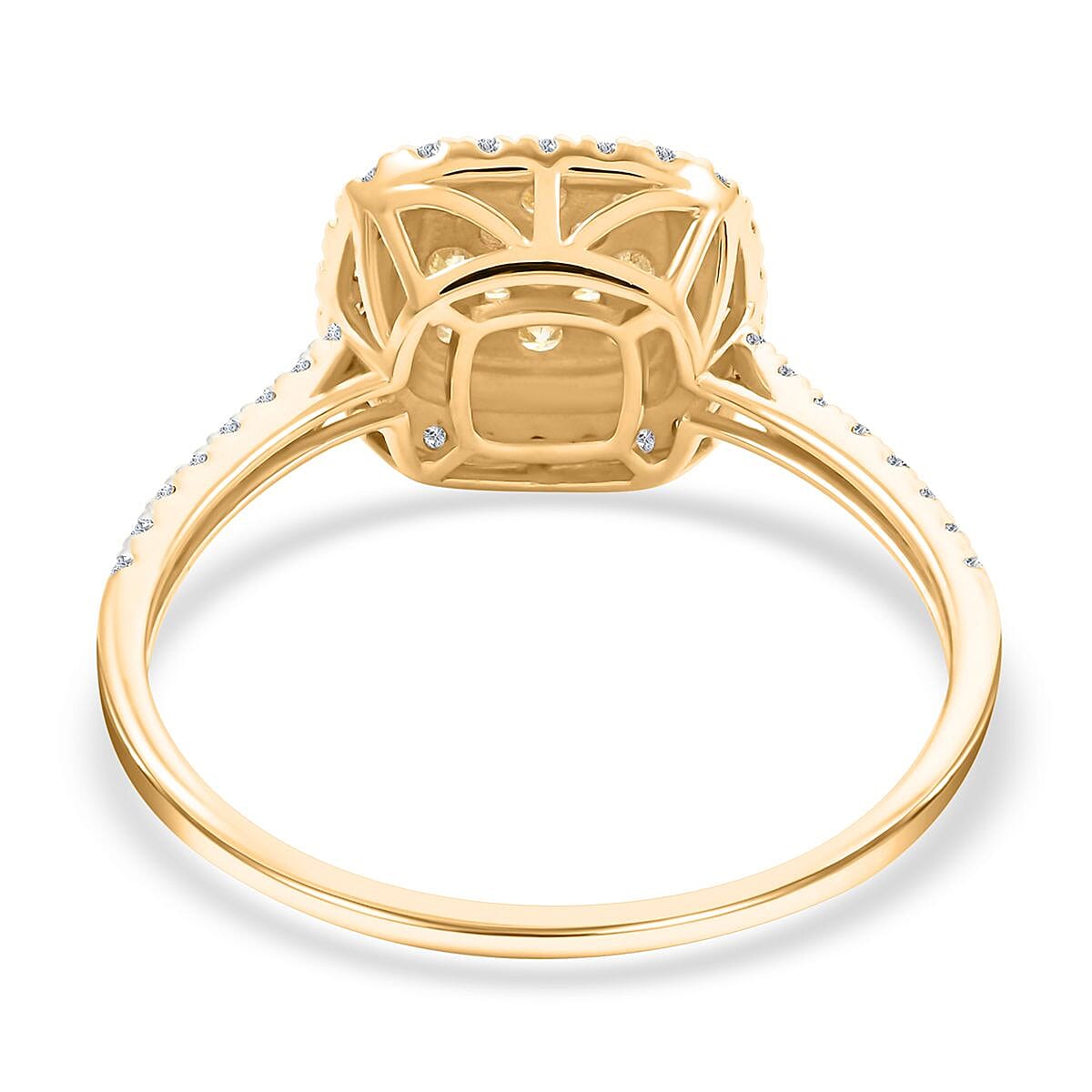 14K Yellow Gold Natural Yellow and White Diamond Ring (Size 9.0) 1.00 ctw image number 4