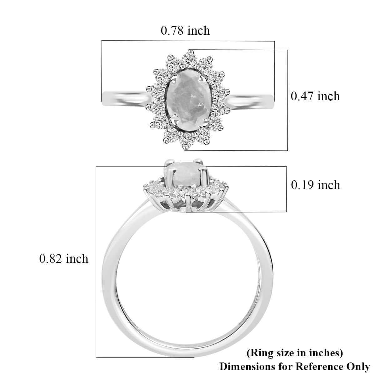 Ethiopian Welo Opal and White Zircon Sunburst Ring in Platinum Over Sterling Silver (Size 5.0) 1.10 ctw image number 6