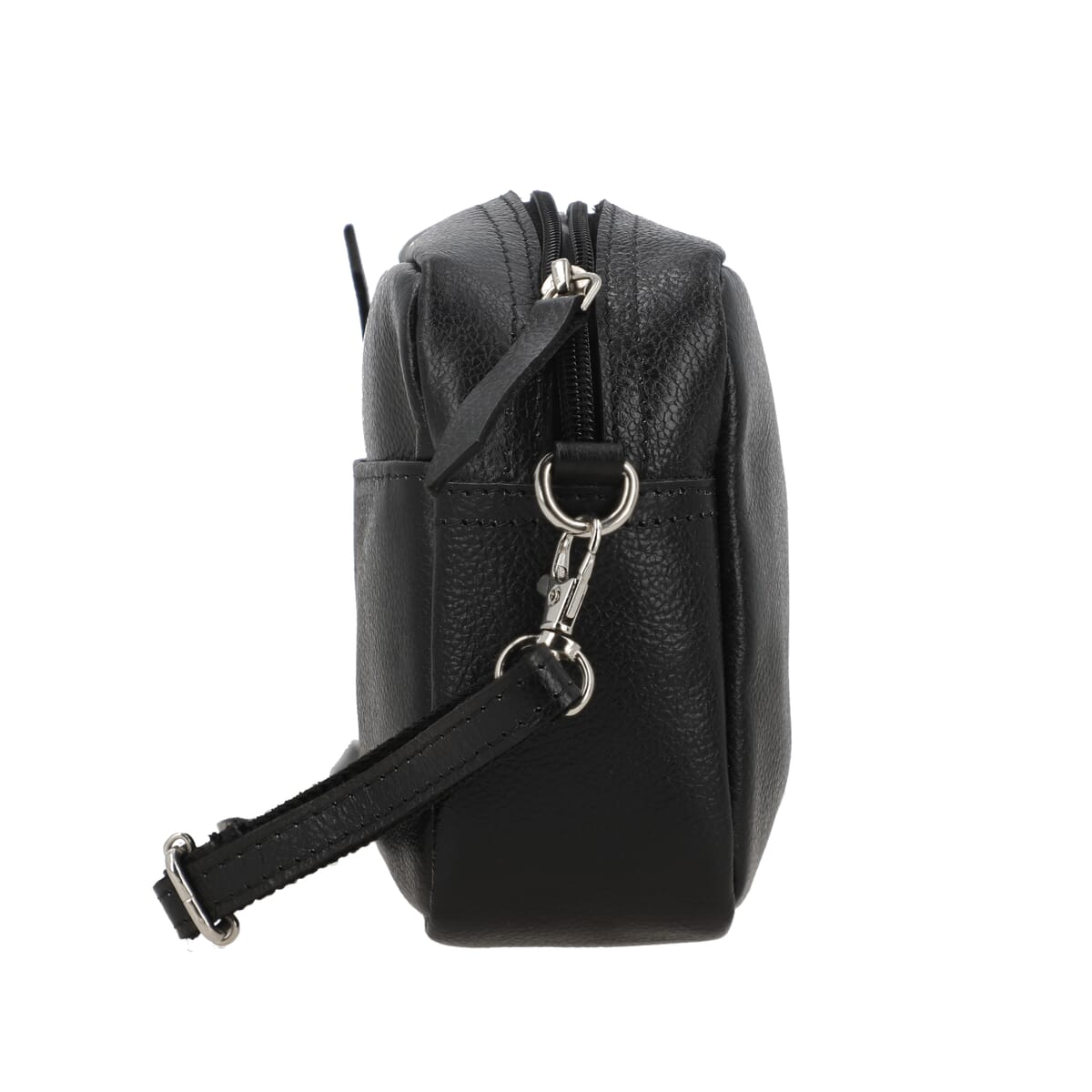 100% Genuine leather crossbody sling bag Color:Black Size:8Lx1.25Wx7H INCH image number 4