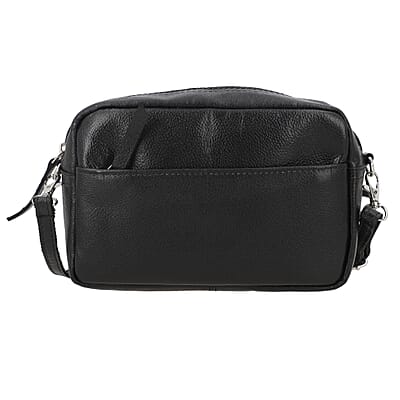 Black Genuine Leather Crossbody Sling Bag