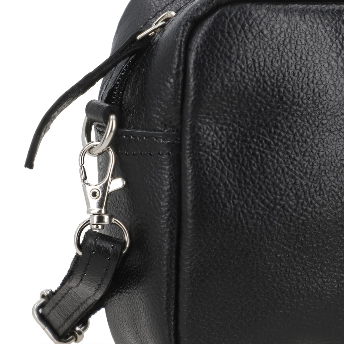 100% Genuine leather crossbody sling bag Color:Black Size:8Lx1.25Wx7H INCH image number 7