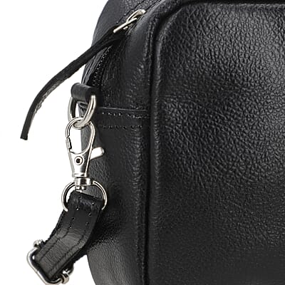 Black Genuine Leather Crossbody Sling Bag