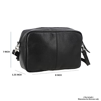 Black Genuine Leather Crossbody Sling Bag
