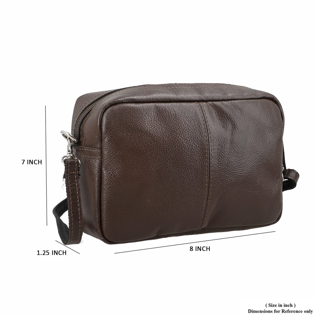 Brown Genuine Leather Crossbody Sling Bag image number 3