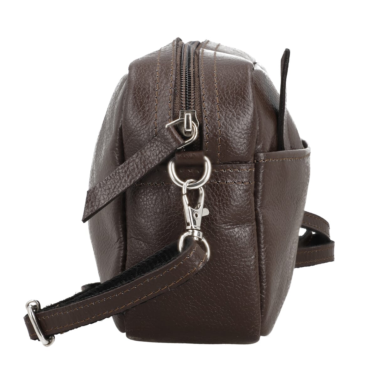 Brown Genuine Leather Crossbody Sling Bag image number 5