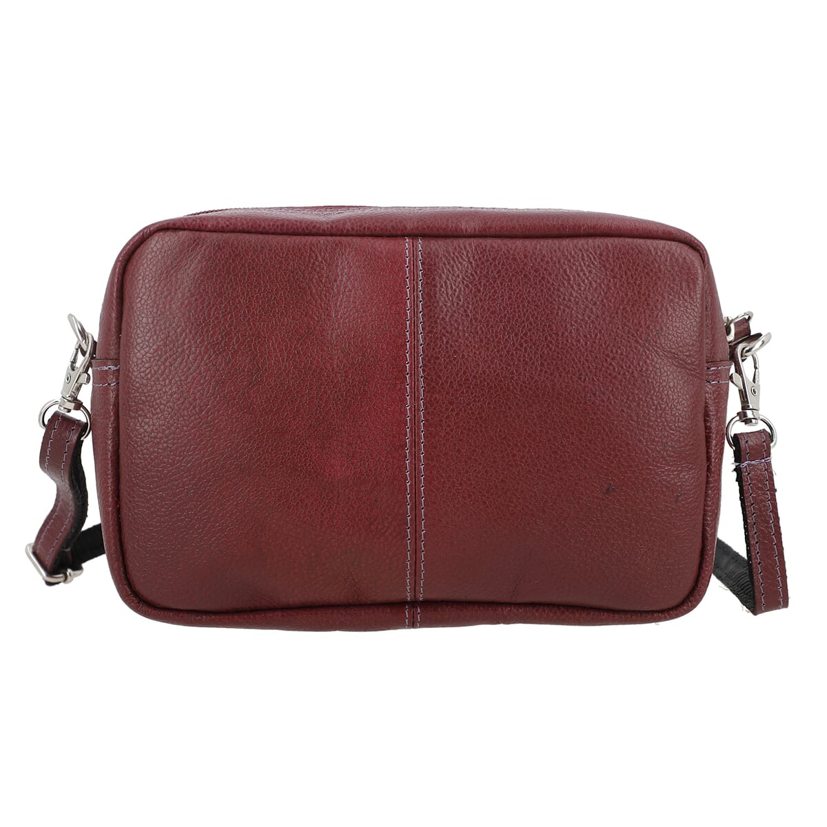 Burgundy Genuine Leather Crossbody Sling Bag image number 0
