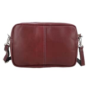 Burgundy Genuine Leather Crossbody Sling Bag