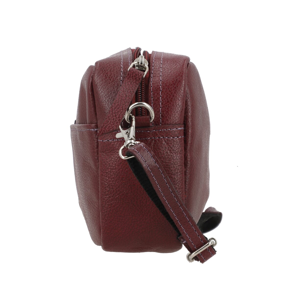 Burgundy Genuine Leather Crossbody Sling Bag image number 4