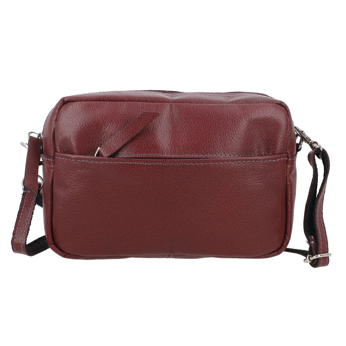Burgundy Genuine Leather Crossbody Sling Bag image number 5