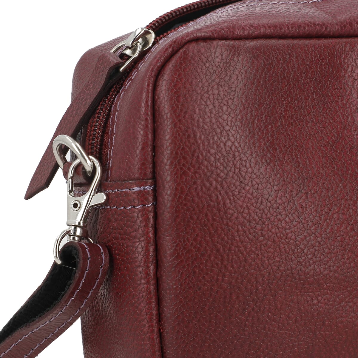 Burgundy Genuine Leather Crossbody Sling Bag image number 7