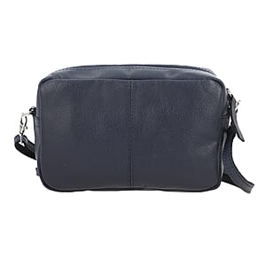 Blue Genuine Leather Crossbody Sling Bag