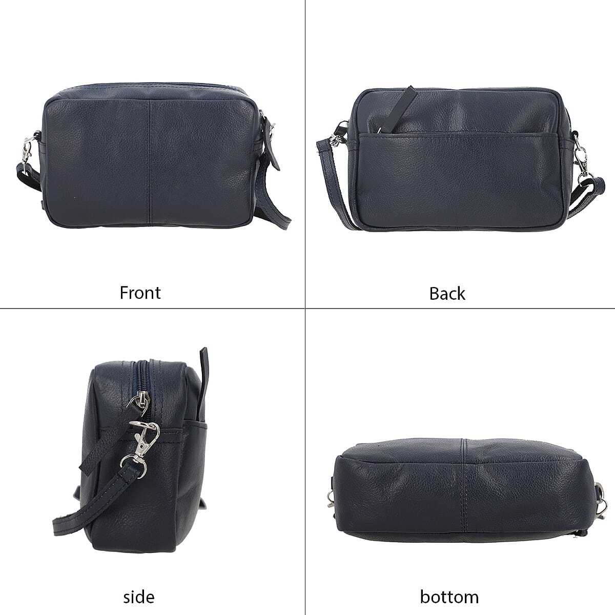 Blue Genuine Leather Crossbody Sling Bag image number 3