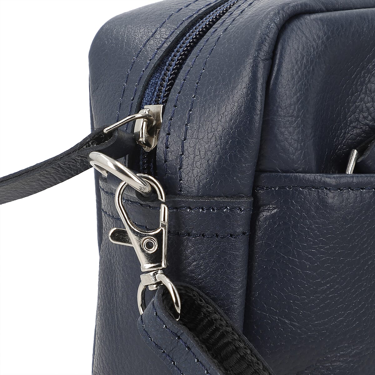 Blue Genuine Leather Crossbody Sling Bag image number 7