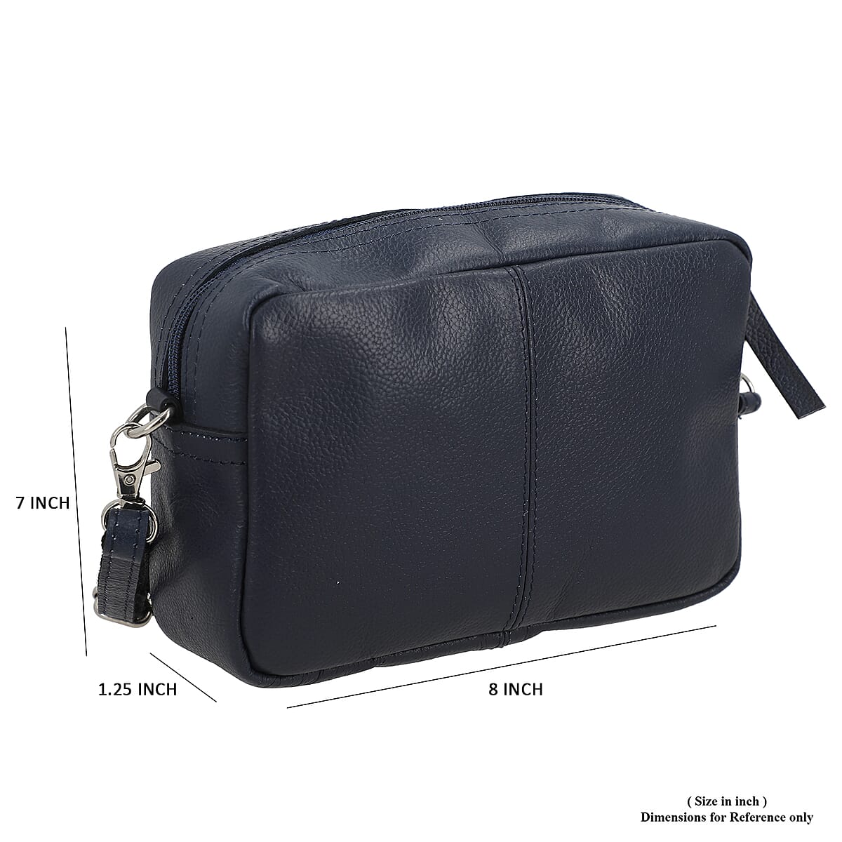 Blue Genuine Leather Crossbody Sling Bag image number 9