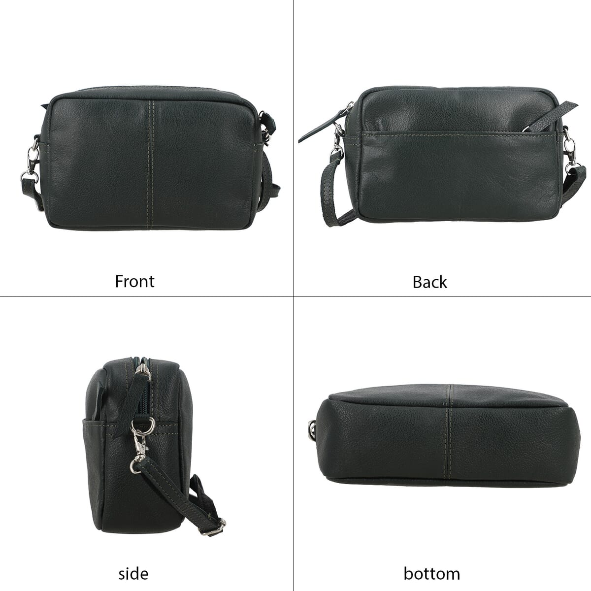 Green Genuine Leather Crossbody Sling Bag image number 3