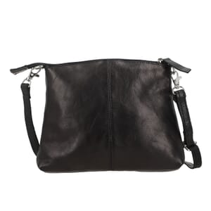 Black Genuine Leather Crossbody Sling Bag