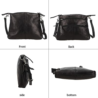 Black Genuine Leather Crossbody Sling Bag