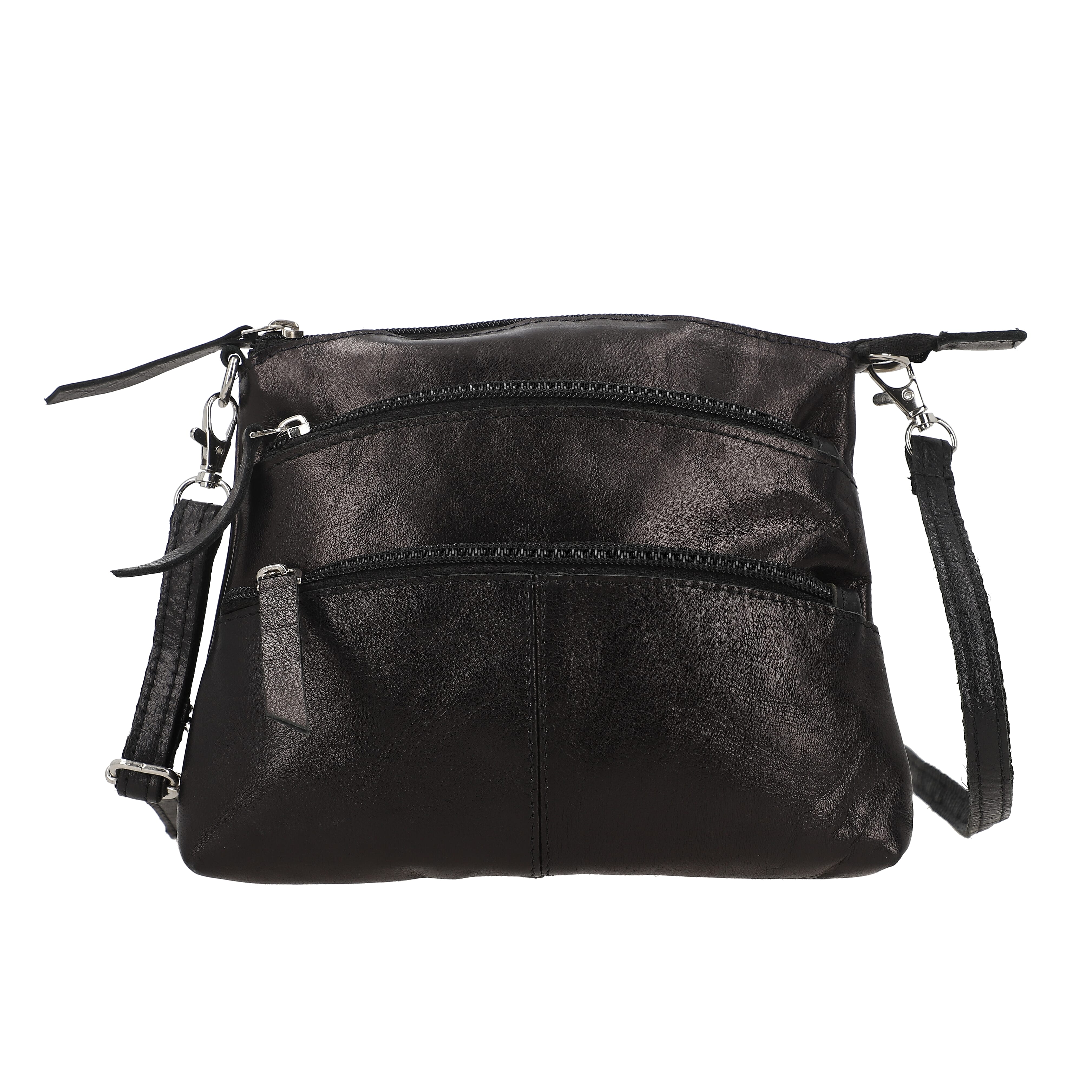 Black Genuine Leather Crossbody Sling Bag