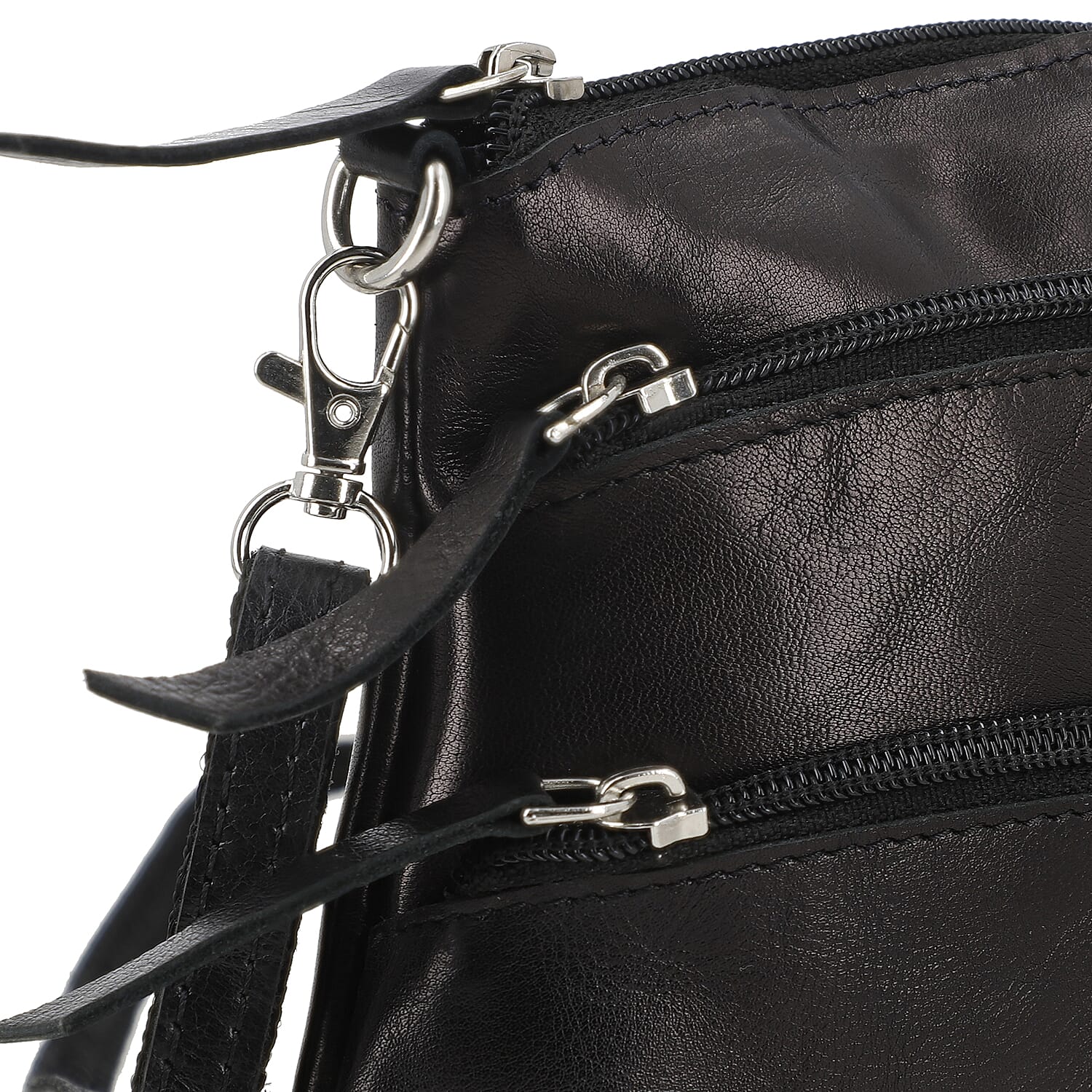 Black Genuine Leather Crossbody Sling Bag