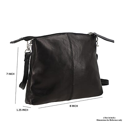 Black Genuine Leather Crossbody Sling Bag