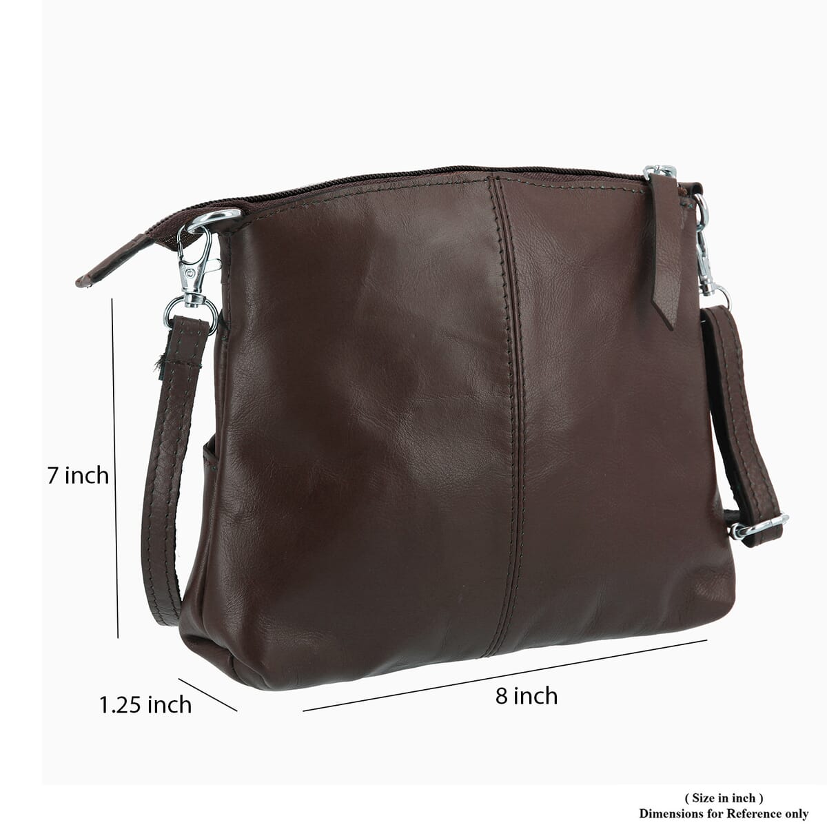 Brown Genuine Leather Crossbody Sling Bag image number 3