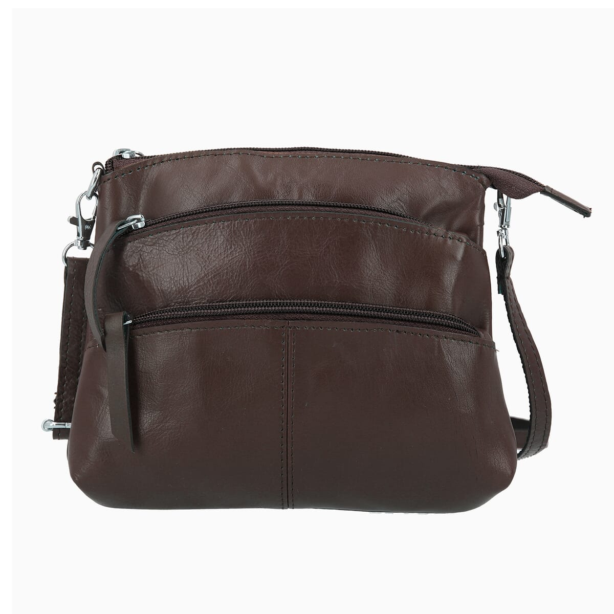Brown Genuine Leather Crossbody Sling Bag image number 5
