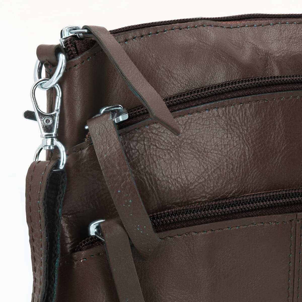 Brown Genuine Leather Crossbody Sling Bag image number 7