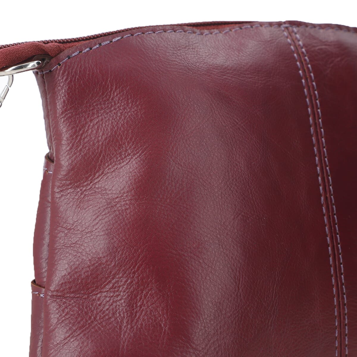 Burgundy Genuine Leather Crossbody Sling Bag image number 7