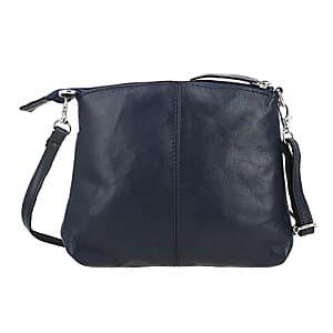 Blue Genuine Leather Crossbody Sling Bag