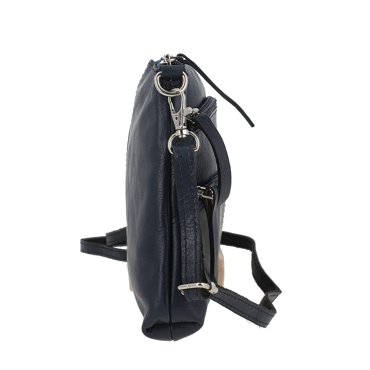 Blue Genuine Leather Crossbody Sling Bag image number 4