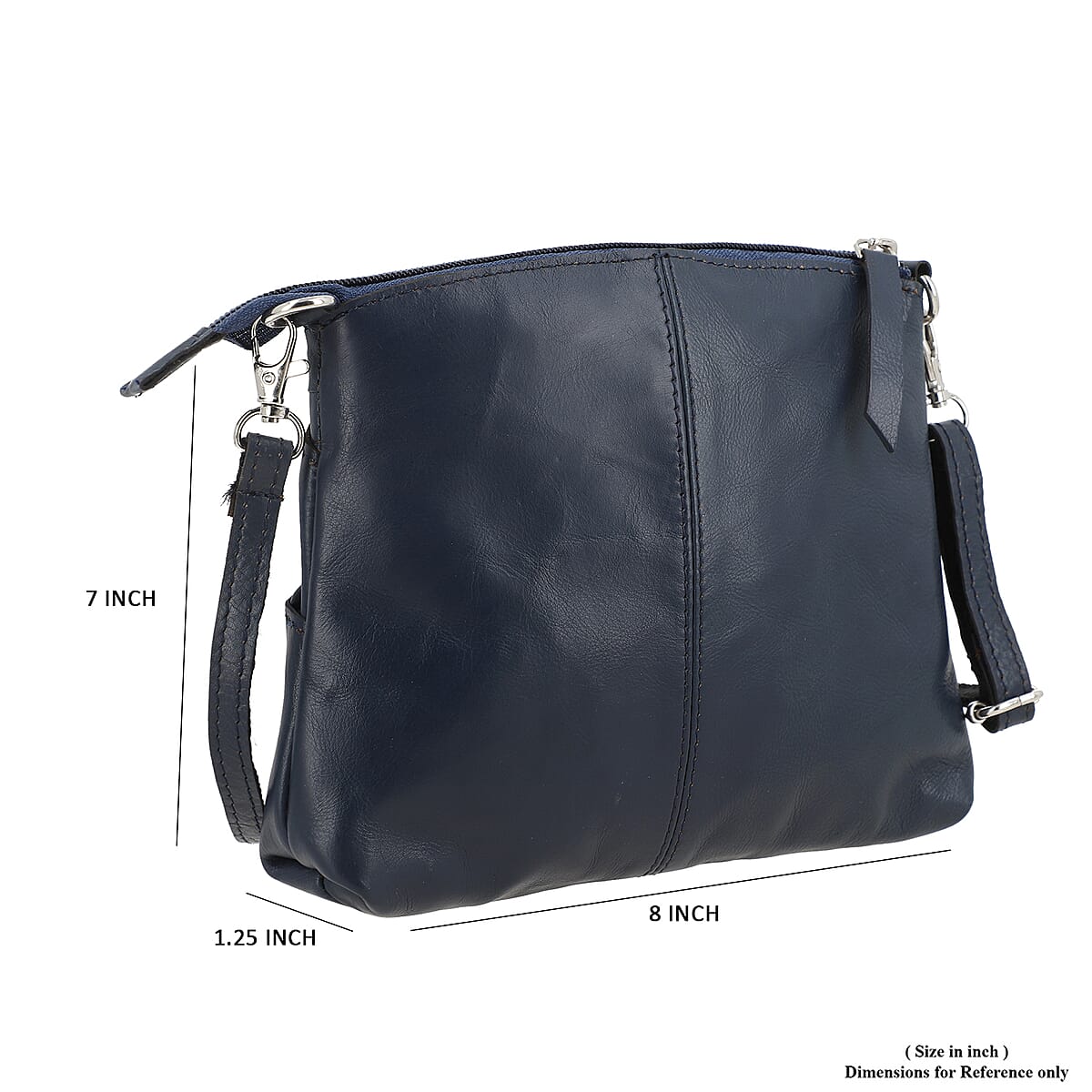 Blue Genuine Leather Crossbody Sling Bag image number 9