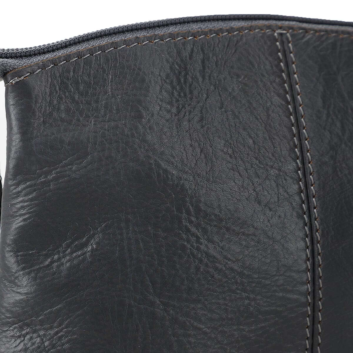 Gray Genuine Leather Crossbody Sling Bag image number 8