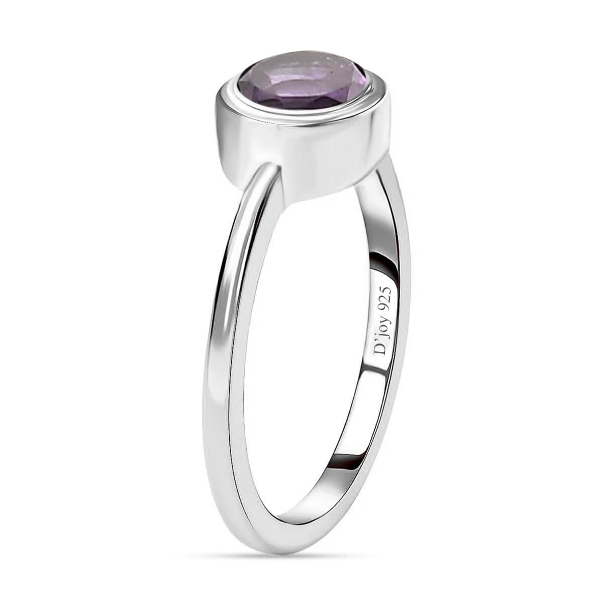 African Amethyst Solitaire Ring in Platinum Over Sterling Silver (Size 5) 0.75 ctw image number 3