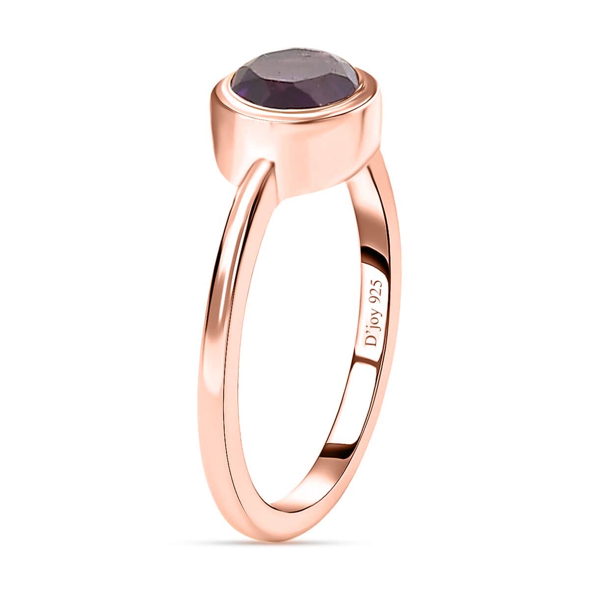 African Amethyst Solitaire Ring in Vermeil Rose Gold Over Sterling Silver (Size 6.0) 0.75 ctw image number 3