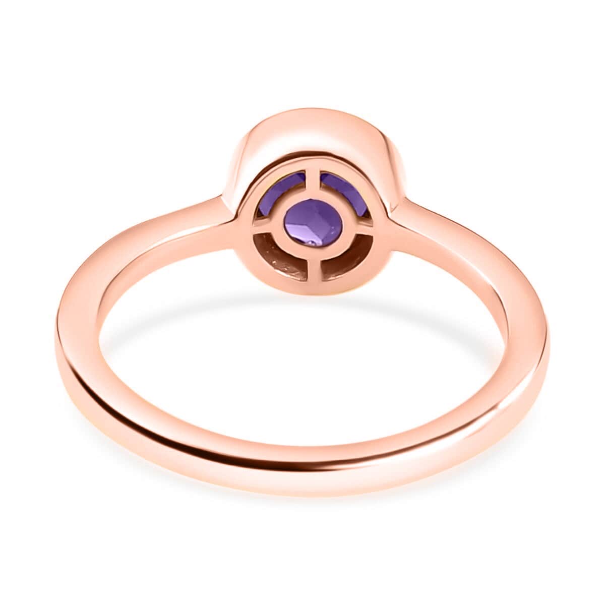 African Amethyst Solitaire Ring in Vermeil Rose Gold Over Sterling Silver (Size 6.0) 0.75 ctw image number 4