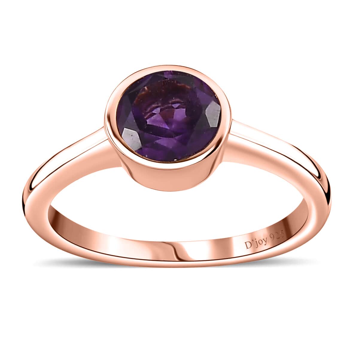 African Amethyst Solitaire Ring in Vermeil Rose Gold Over Sterling Silver (Size 9.0) 0.75 ctw image number 0