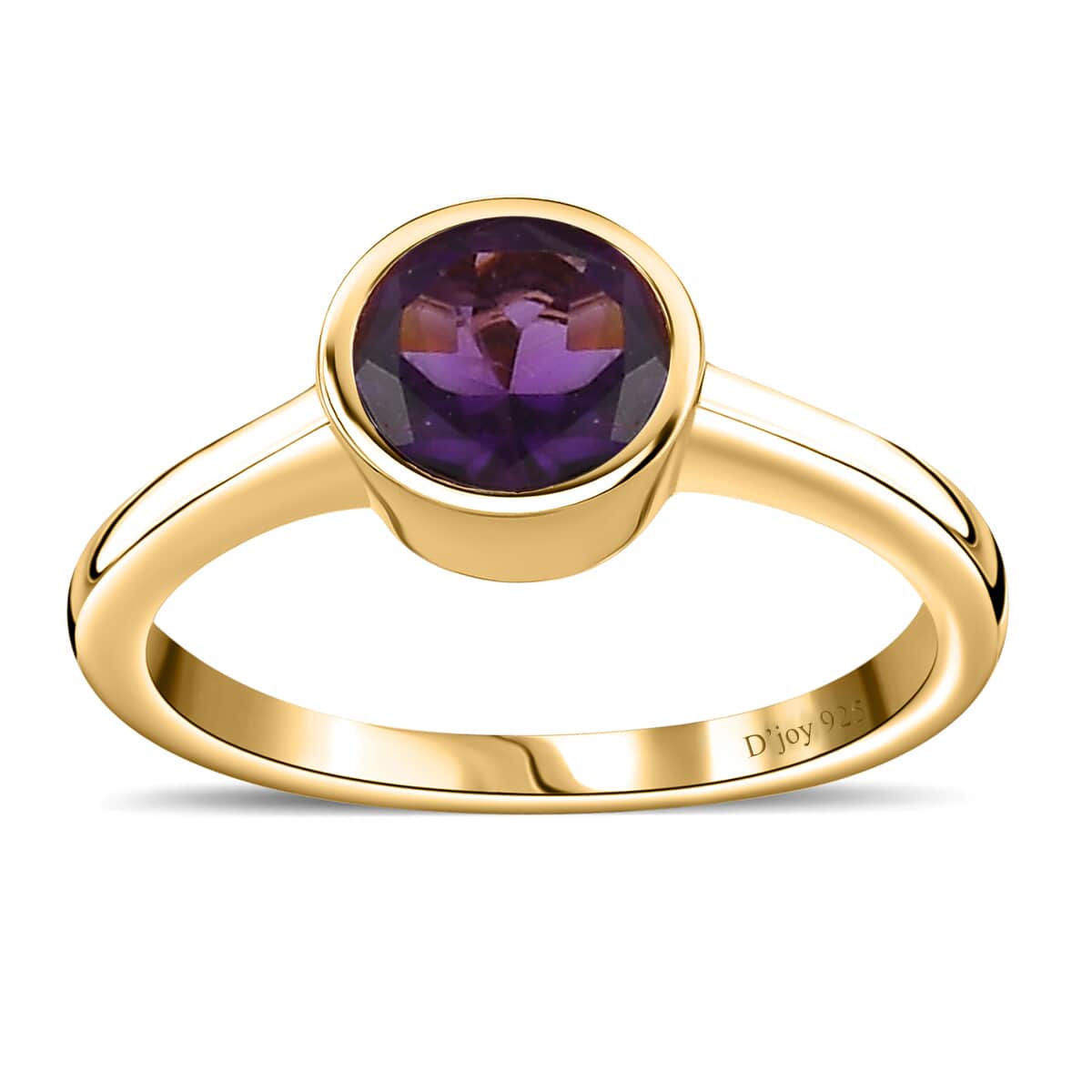 African Amethyst Solitaire Ring in Vermeil Yellow Gold Over Sterling Silver (Size 7.0) 0.75 ctw image number 0