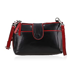 Black Genuine Leather Crossbody Sling Bag