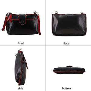 Black Genuine Leather Crossbody Sling Bag