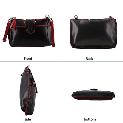 Black Genuine Leather Crossbody Sling Bag
