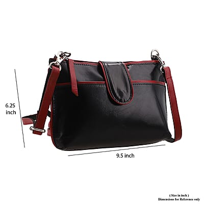 Black Genuine Leather Crossbody Sling Bag