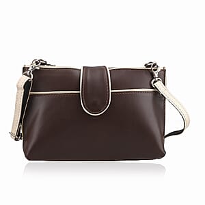 Brown Genuine Leather Crossbody Sling Bag