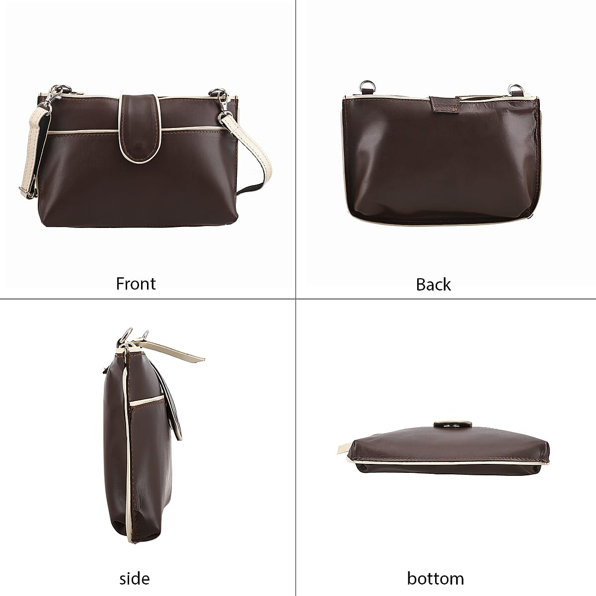 Brown Genuine Leather Crossbody Sling Bag image number 3